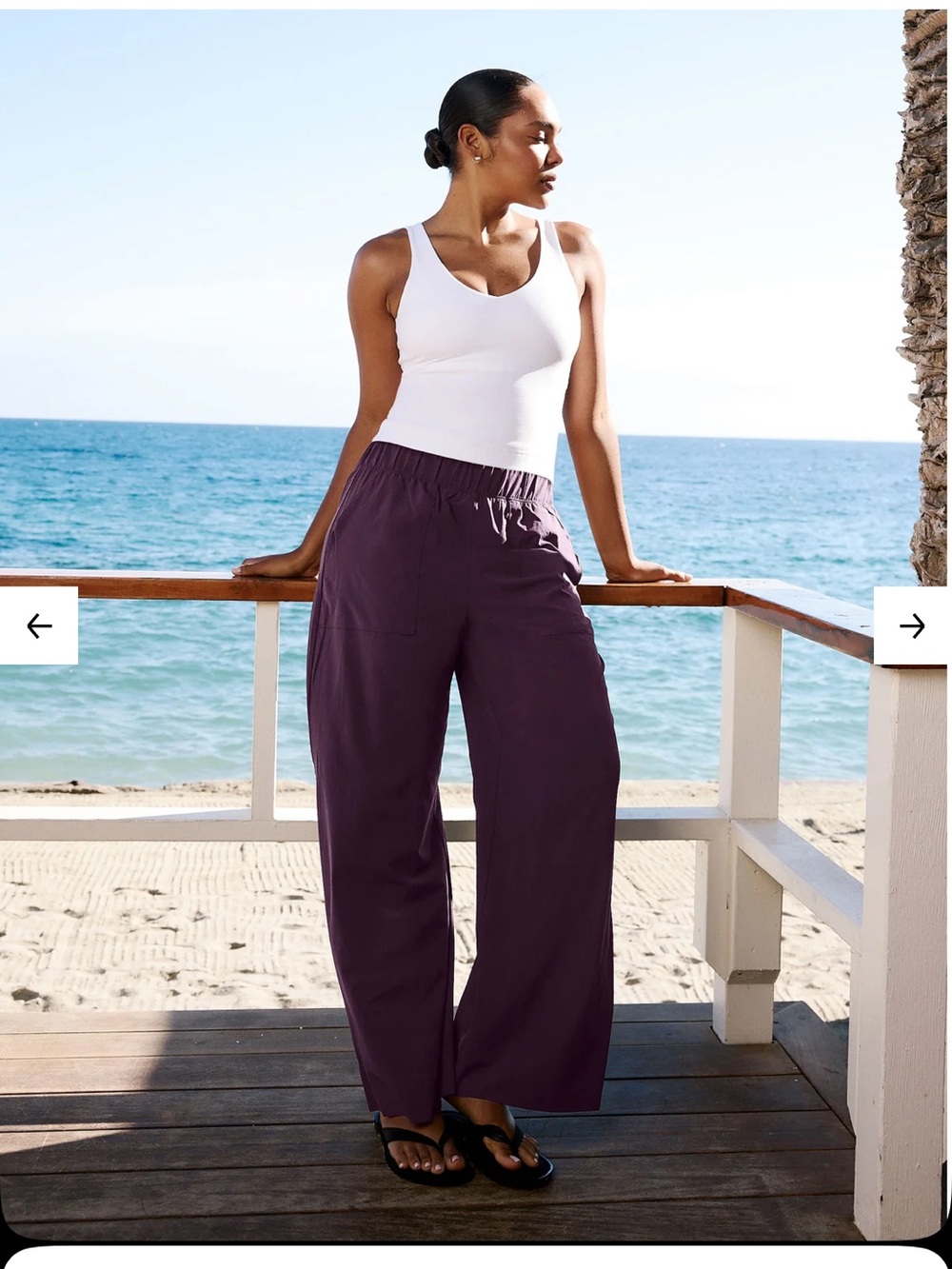 Beyond Yoga Easy Wide Leg Pant in Brilliant BlackBerry - Picture 2 of 3